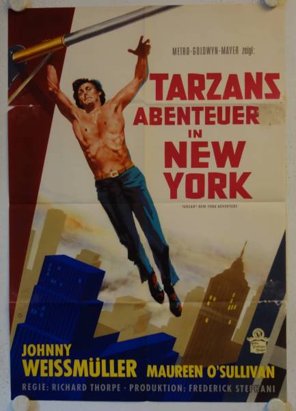 Tarzans Abenteuer in New York originales deutsches Filmplakat (R60s)